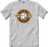 Volleybal championship sport - T-Shirt - Meisjes - Donker Grijs - Gemêleerd - Maat 12 jaar