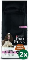 2x14 kg Pro plan dog adult medium / large 7+ sensitive skin hondenvoer