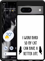 Google Pixel 7 Hardcase hoesje Royalty Cat - zwart - Designed by Cazy