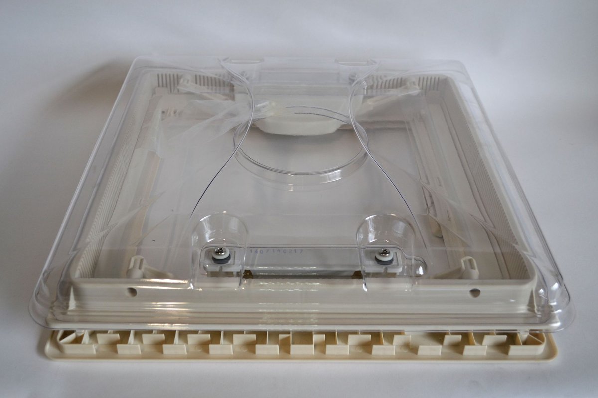 MPK Dakluik 40x40 - grote kap - transparant glas - met combirollo