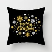 Sans citron - Housse de coussin de Noël - Zwart avec or "Joyeux Noël" - kussen de Noël - Noël - Vacances - Noël - Décoration - Décoration d'intérieur - Taies d' Taies d'oreiller - Décembre - Cadeau