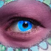 Boland - Maandlenzen UV flash blauw Blauw - Volwassenen - Halloween en Horror - Halloween contactlenzen - Horror