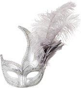 Boland - Oogmasker Venice prezioso zilver Zilver - Volwassenen - Showgirl - Glamour - Carnaval accessoire - Venetiaans masker