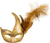 Boland - Oogmasker Venice prezioso goud Goud - Volwassenen - Burlesque - 20's - Roaring Twenties