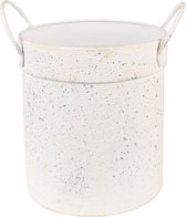 Set van 2 x Bloempot 21x18x23 cm Beige Ijzer Rond Bloempot binnen Plantenpot Plant pot