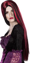 Perruque longue rouge et noire pour femme Halloween - Perruque déguisée - Taille unique
