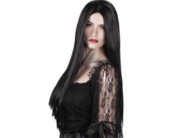 Boland - Pruik Heks zwart Zwart - Steil - Lang - Vrouwen - Heks - Halloween en Horror