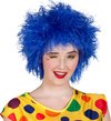 Boland - Pruik Clown Frizzy Blauw - Steil - Kort - Unisex - Clown