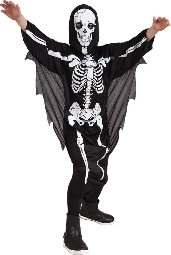 Boland - Kostuum Scary Skeleton (4-6 jr) - Kinderen - Skelet - Halloween verkleedkleding - Horror