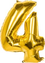 Boland - Folieballon '4' goud (86 cm) 4 - Goud - Cijfer ballon