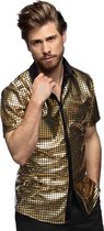 Boland - Shirt Disco Diamond goud (M) - Volwassenen - Danser/danseres - 80's & 90's - Disco