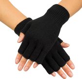 Boland - Vingerloze handschoenen zwart Zwart - Volwassenen - Unisex - Hippie - 80's & 90's - Disco