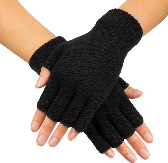 Gants d'habillage sans doigts pour adultes - Noir - Unisexe - Tricotés -  Années 80/80... | bol