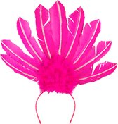 Boland - Diadeem Samba neon roze Roze,Neon - Één maat - Volwassenen - Vrouwen - Glitter and Glamour