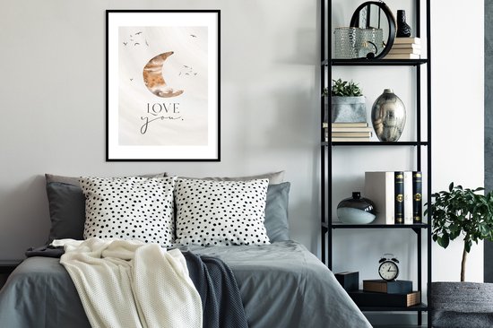 Poster in lijst voor kinderen - Wanddecoratie kinderkamer - Poster kids - Quotes - Spreuken - Kinderen - Love you - Jongetjes - Meisjes - Kids - 60x80 cm