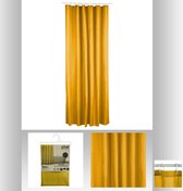 Rideau de douche Atmosphera jaune - 180 x 200 Cm - Avec 12 anneaux inclus - Polyester - Jaune