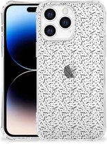 TPU Siliconen Hoesje Apple iPhone 14 Pro Max GSM Hoesje met doorzichtige rand Stripes Dots