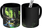 Magische Mok - Foto op Warmte Mokken - Koffiemok - Jungle - Stenen - Water - Natuur - Planten - Magic Mok - Beker - 350 ML - Theemok