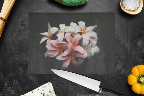 Planche à découper en Verres - 28x20 - Fleurs - Rose - Zwart - Flora - Botanique - Planches à découper en Glas