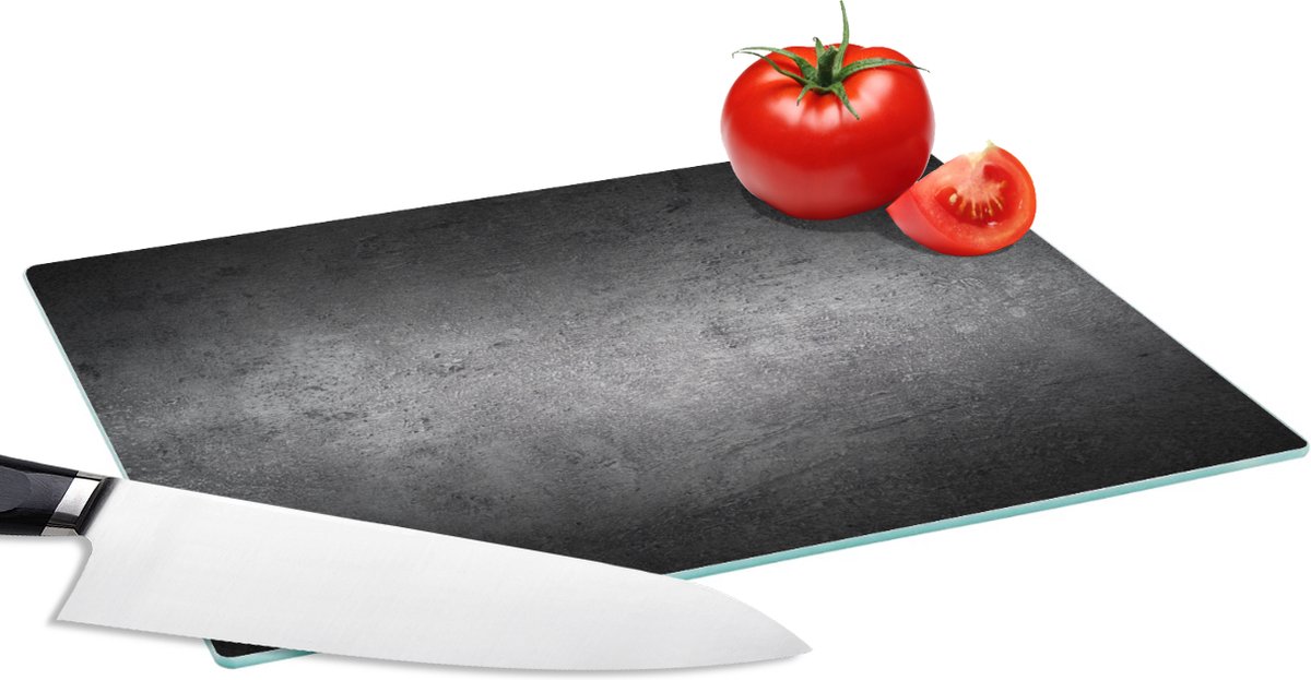 Glazen Snijplank - 28x20 - Beton - Grijs - Retro - Cement - Textuur - Snijplanken Glas