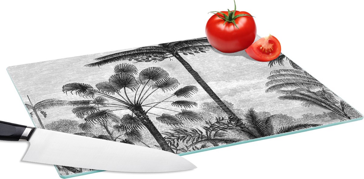 Glazen Snijplank - 39x28 - Design - Bomen - Natuur - Planten - Botanisch - Snijplanken Glas