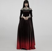 Punk Rave - Blood Elf Maxi lange jurk - L - Zwart/Rood