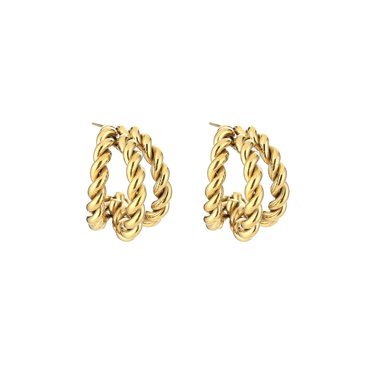 2 Love It – Twisted – Oorringen – Dames – Goudkleurig – 2,4 cm