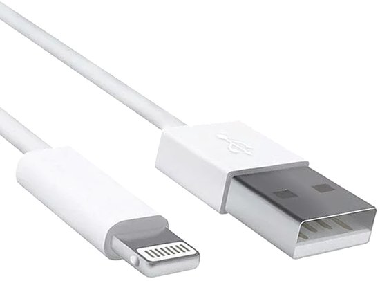 Flash Bang om te sterven broeden USB naar Lightning Kabel - 1 meter - Wit - Geschikt voor Apple iPhone... |  bol.com