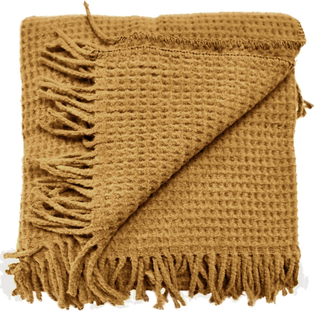 Unique Living Plaid Selien Geel - Katoen Taffy - 200x150x0cm (hxbxd)
