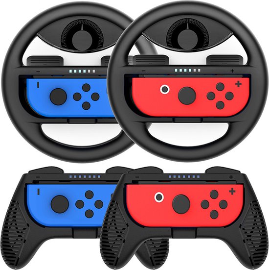 Somstyle Nintendo Switch JoyCon Controller Grip Set Stuur en Houder