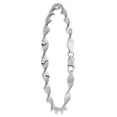 Lucardi Dames Gerecycled zilveren armband gedraaid - Armband - 925 Zilver - Zilverkleurig - 21 cm