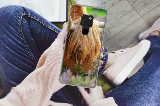 Coque Huawei P40 Lite - Highlander écossais - Cornes - Bruyère - Coque de téléphone en Siliconen