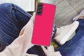 Geschikt voor Samsung Galaxy S21 FE hoesje - Karmijn - Kleuren - Palet - Roze - Siliconen Telefoonhoesje