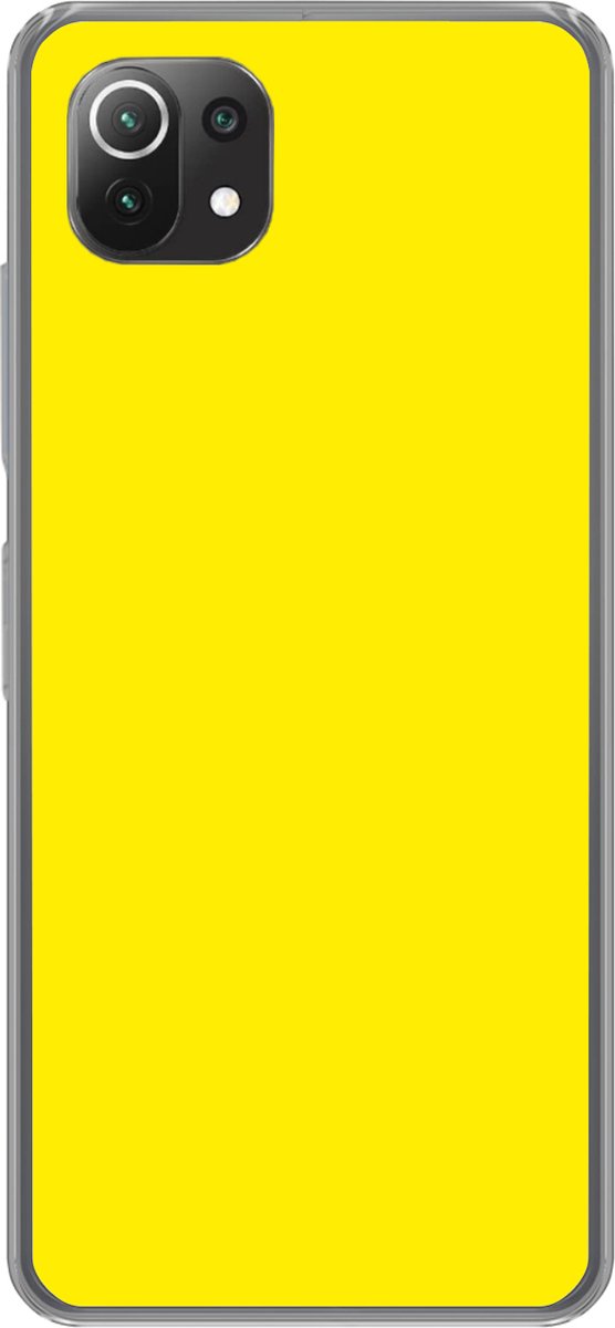 Telefoonhoesje Geschikt voor Xiaomi Mi 11 Lite hoesje - Geel - Citroen - Neon - Kleuren - Siliconen Telefoonhoesje Telefoonhoesje