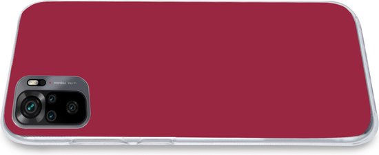 Convient pour coque Xiaomi Redmi Note 10S - Rouge - Couleur unie - Coque de téléphone en Siliconen