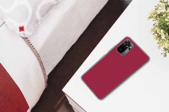 Convient pour coque Xiaomi Redmi Note 10S - Rouge - Couleur unie - Coque de téléphone en Siliconen
