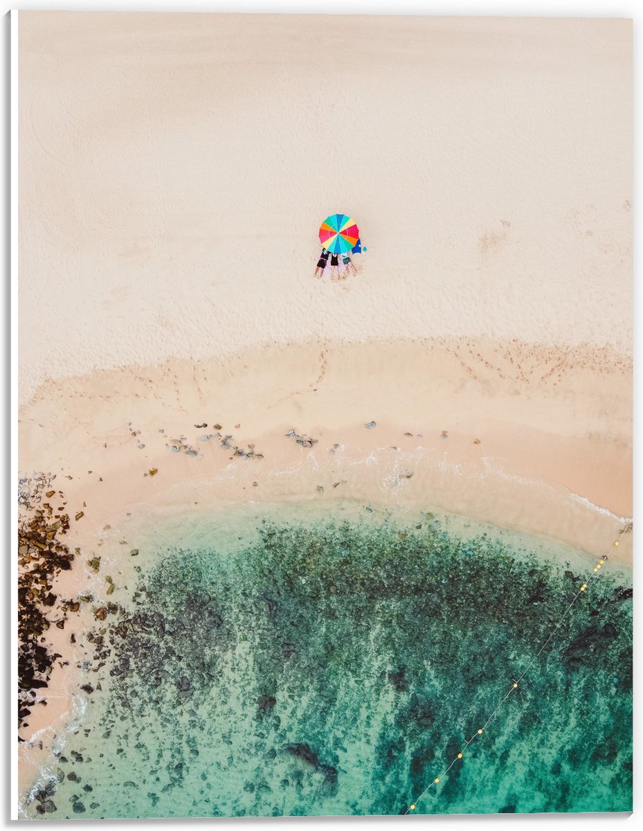 PVC Schuimplaat - Parasol op het Strand - 30x40 cm Foto op PVC Schuimplaat (Met Ophangsyst