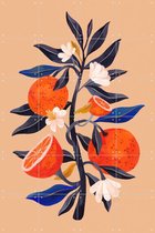 IXXI Orange Tree - Wanddecoratie - Bloemen en Planten - 80 x 120 cm