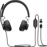 Logitech Zone 750 Over Ear headset Computer Kabel Grafiet Ruisonderdrukking (microfoon) Volumeregeling, Microfoon uitschakelbaar (mute)