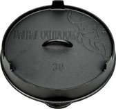 Valhal Outdoor - gietijzeren deksel voor skillet / koekenpan 30cm - kan ook als grillpan gebruikt worden, VH.LID30