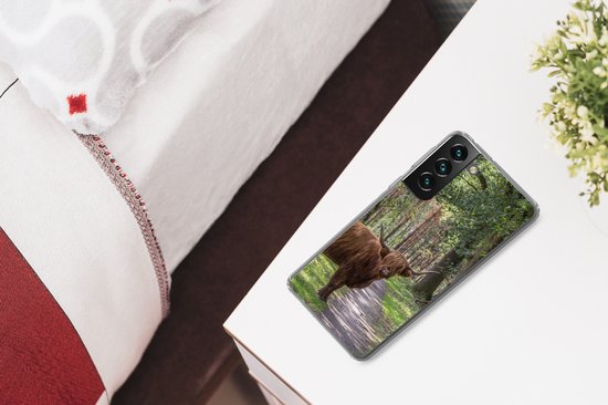 Coque de téléphone compatible avec Samsung Galaxy S22 Plus - Highlander écossais - Crapaud - Arbre - Coque de téléphone en Siliconen