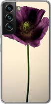 Coque Samsung Galaxy S22 Plus - Gros plan d'un coquelicot violet - Coque de téléphone en Siliconen