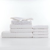 Homéé 11-delige baddoekenset 3CAM 500g. p/m² - 1 badlakens, 2 handdoeken, 4 gastendoekjes en 4 washandjes - wit - 100% katoen