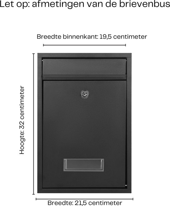 Kleine Brievenbus ''BALI'' met slot 32x22x9 (LxBxD in CM) – Brievenbus rvs  met... | bol.com