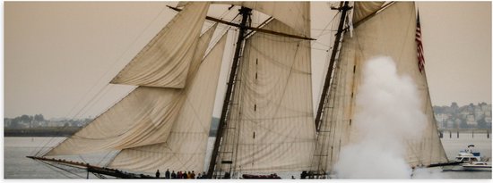 WallClassics - Poster (Mat) - Oud Zeilschip - 60x20 cm Foto op Posterpapier met een Matte look