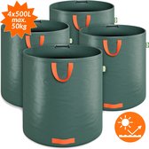 Set van 4 Tuinafvalzakken – 500L Laadvermogen 50kg – Groen Oranje