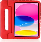 Case2go- Tablet hoes geschikt voor Apple iPad 10 10.9 (2022) - Kinderhoes met handvat - Schokbestendige Kids cover - Rood