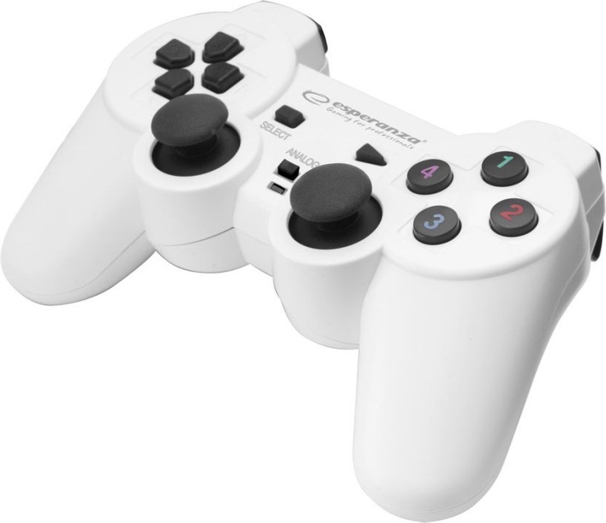 Esperanza gamepad voor pc - USB aansluiting - gamecontroller voor computer - witte kleur