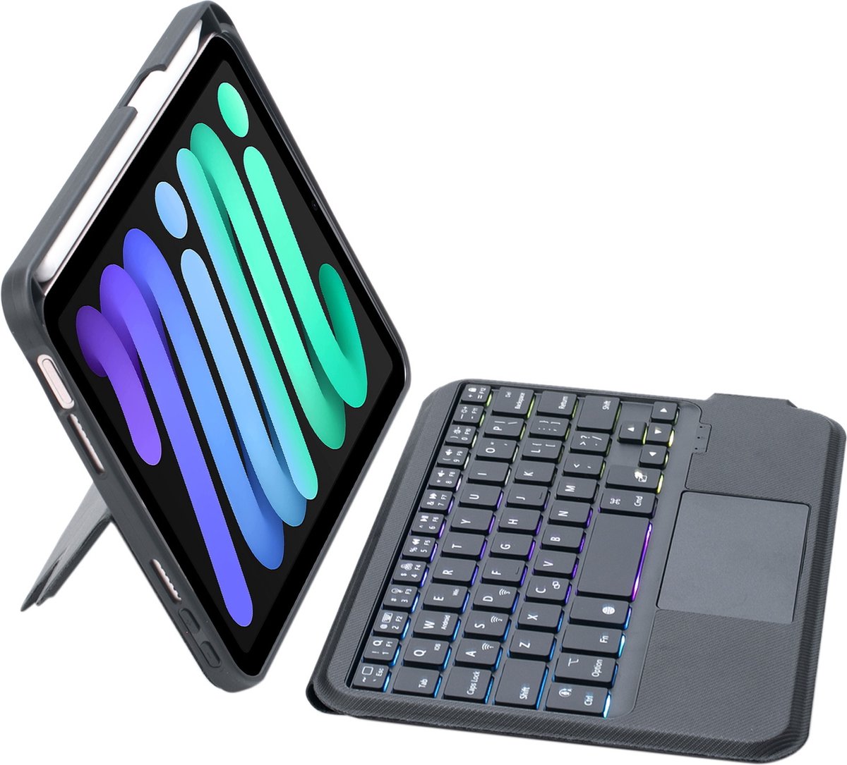 Case2go - Coque clavier Bluetooth adaptée pour Apple iPad Mini 6 (2021) -  Éclairage