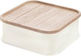 iDesign Witte bakjes met bamboe deksel - 08181EU - Stapelbaar, Met deksel, BPA-vrij